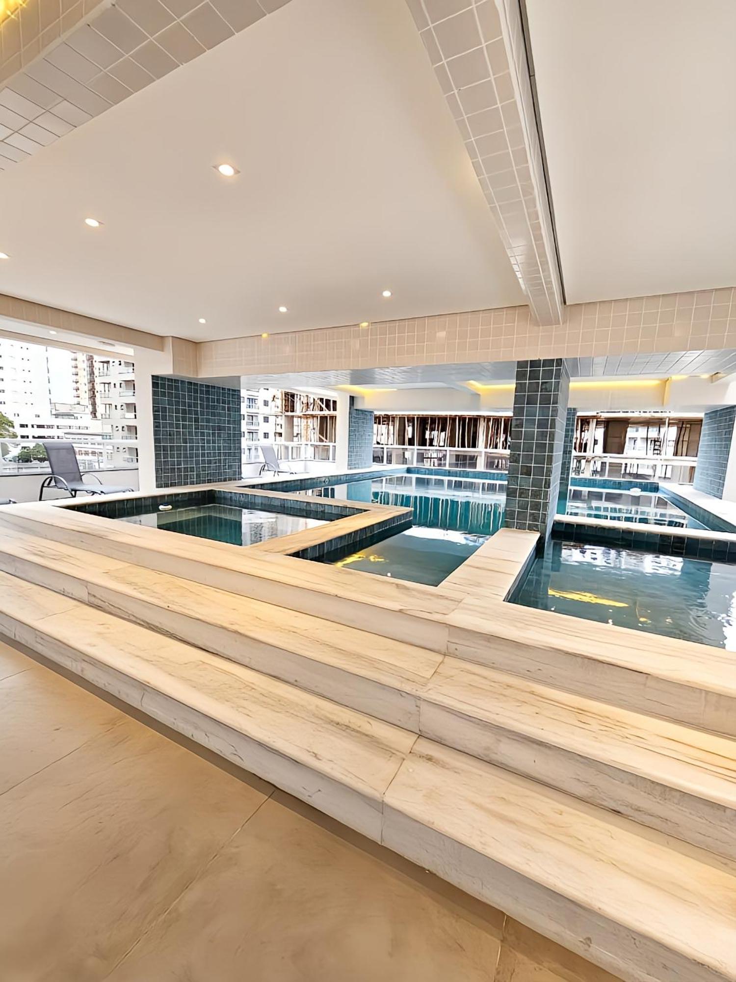 Apto Com Lazer Completo, Piscina, Ar, Mercadinho E Pet Friendly A 1 Min Da Praia Praia Grande Kültér fotó